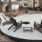 Backyard crushed granite patio